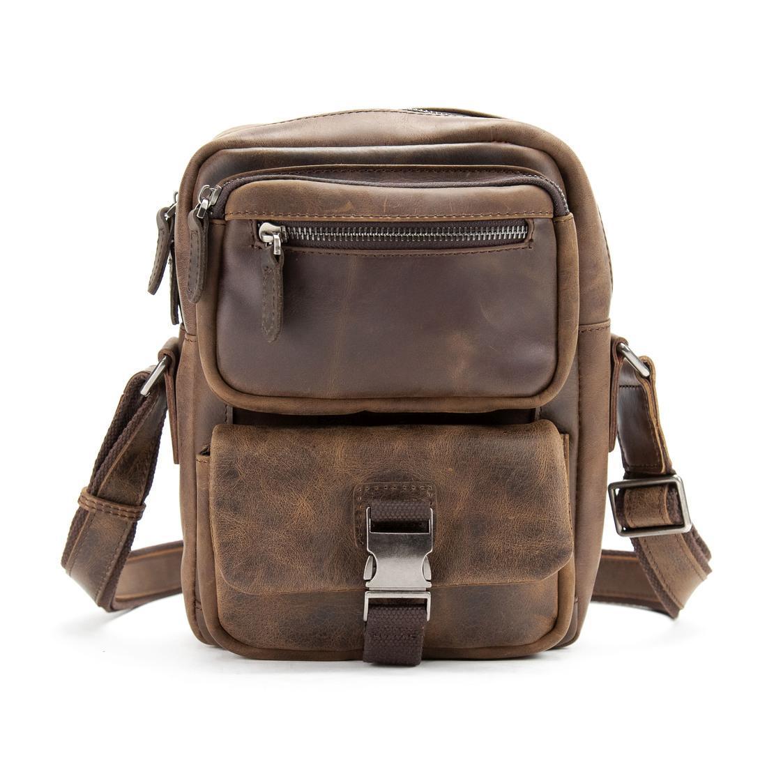 Сумка-месенджер чоловічий шкіряний Tiding Bag M39-FM811DB Коричневий (2768688637)