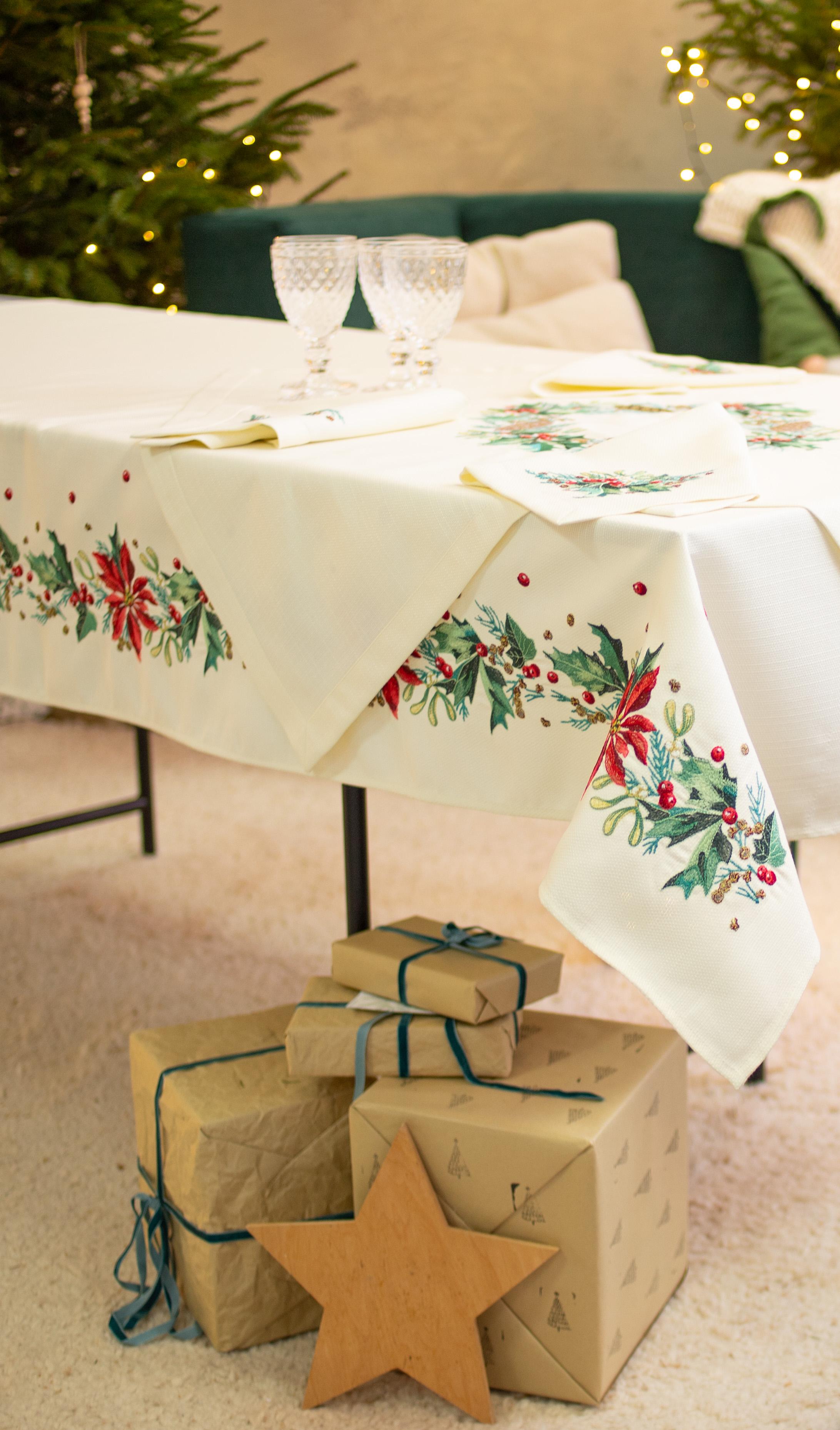 Скатертина новорічна Едельвіка Омела 1,80x1,40м(354-21/00) - фото 1