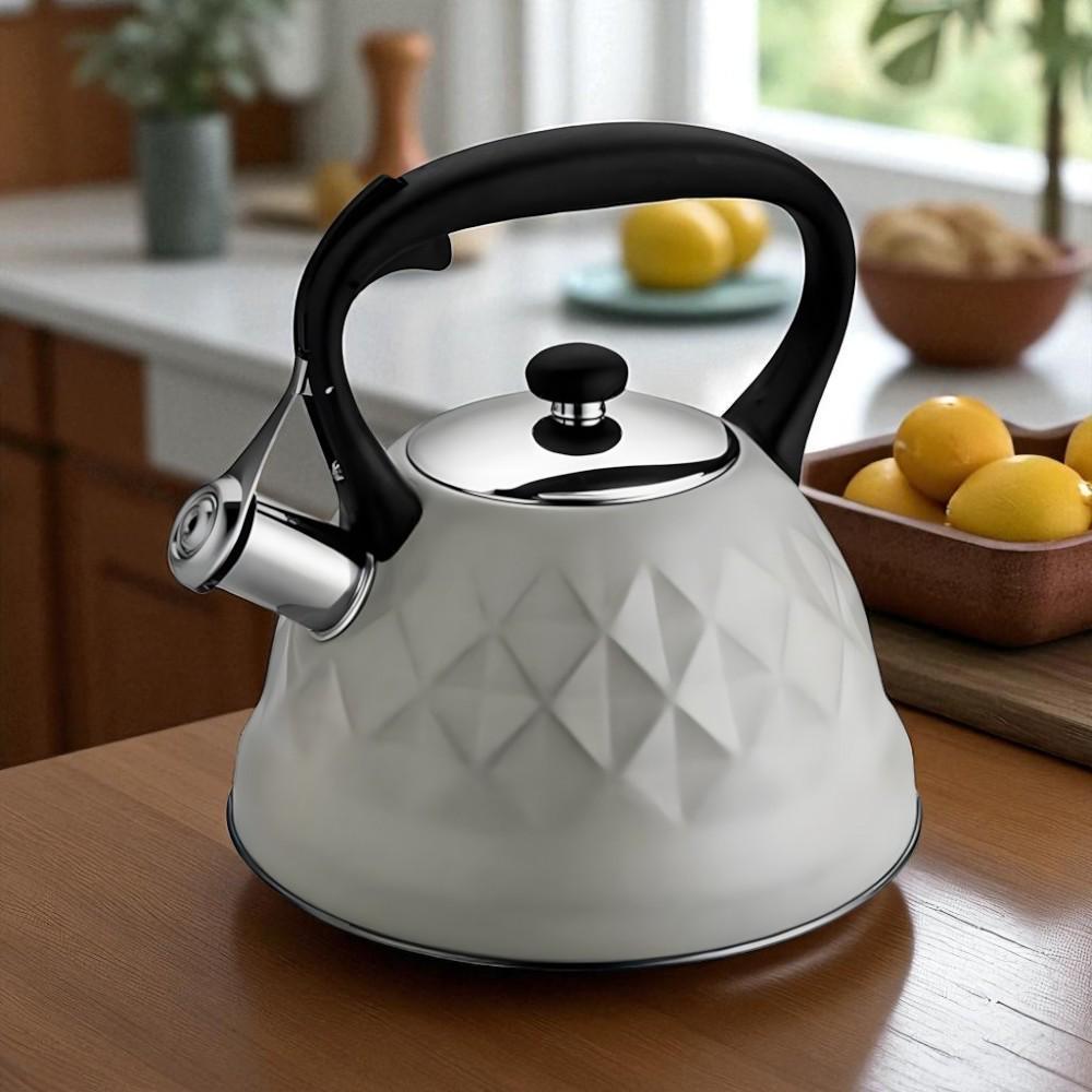 Чайник для плити зі свистком капсульне дно нержавіюча сталь 3 л Сірий (03-MH-5178) - фото 7 Чайник для плити зі свистком капсульне дно нержавіюча сталь 3 л Сірий (03-MH-5178) - фото 7