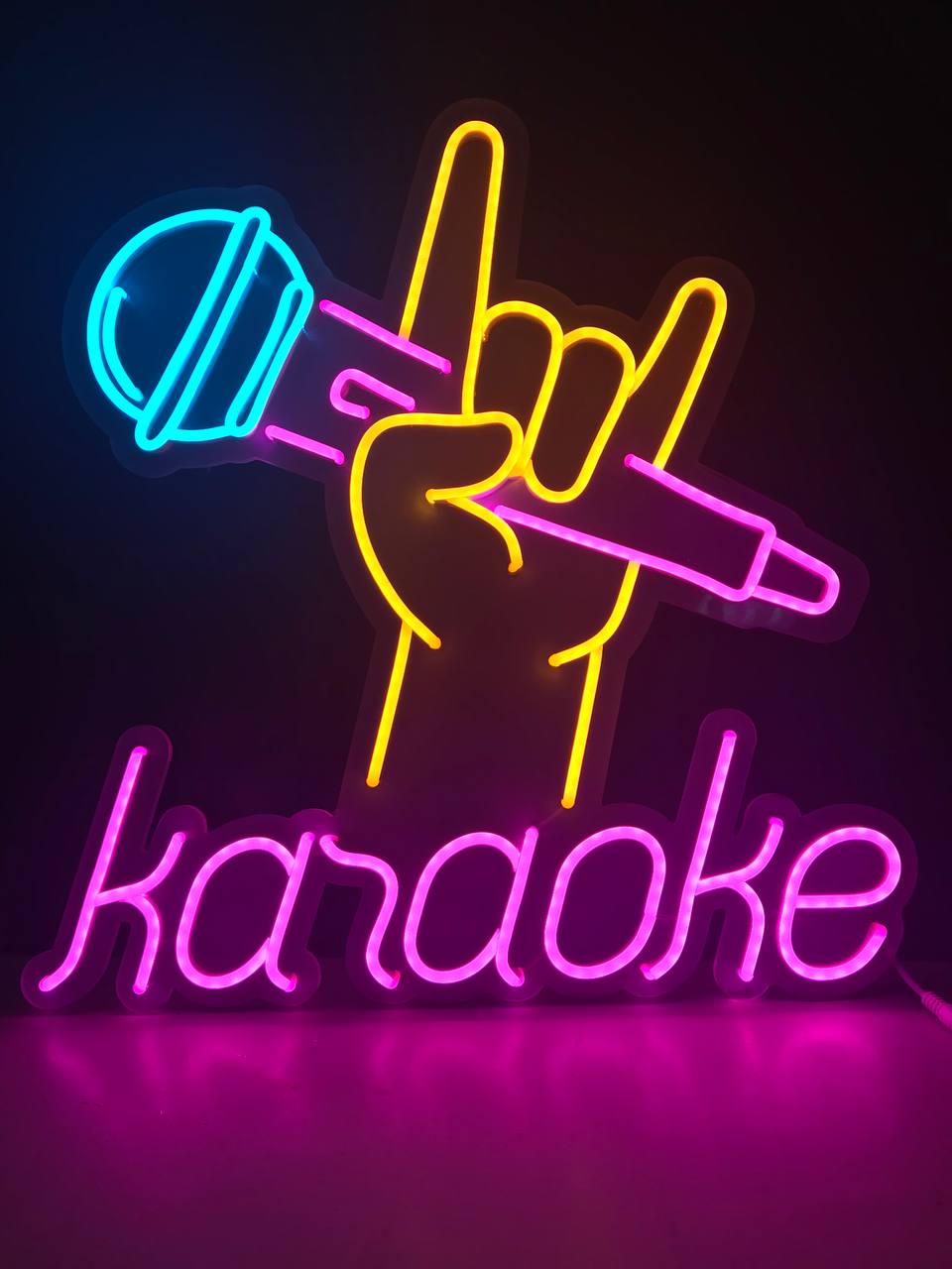 ᐉ Вывеска неоновая для караоке бара 470х500 мм