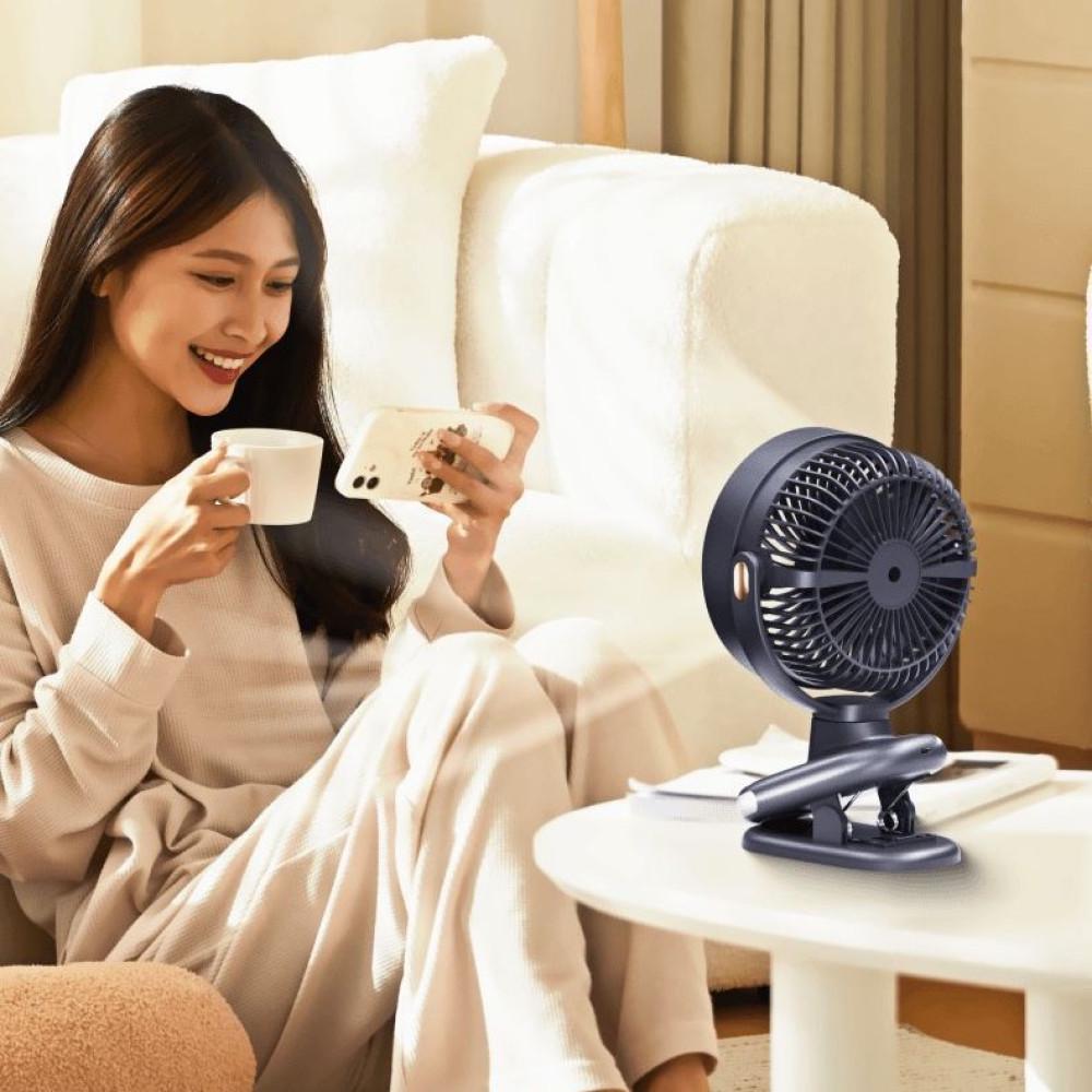 Вентилятор портативний настільний S6 3в1 2400mAh на прищіпці/з дисплеєм/з вбудованим акумулятором Grey ( S6 3in1) - фото 5