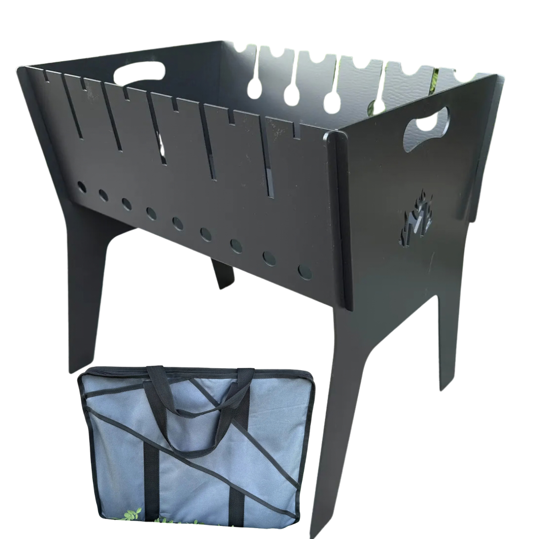 Мангал похідний дворівневий Mzavod Фенікс розбірний з чохлом на 6 шампурів 2 мм (2927715678)