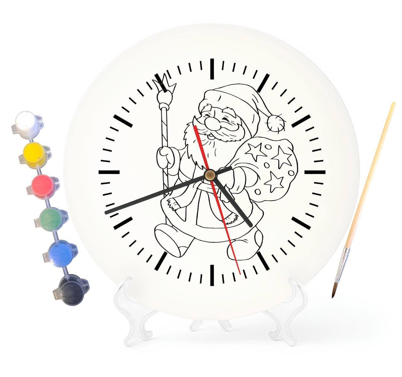 Детский набор для творчества часы раскраска Дед Мороз 30 см (Г0075)