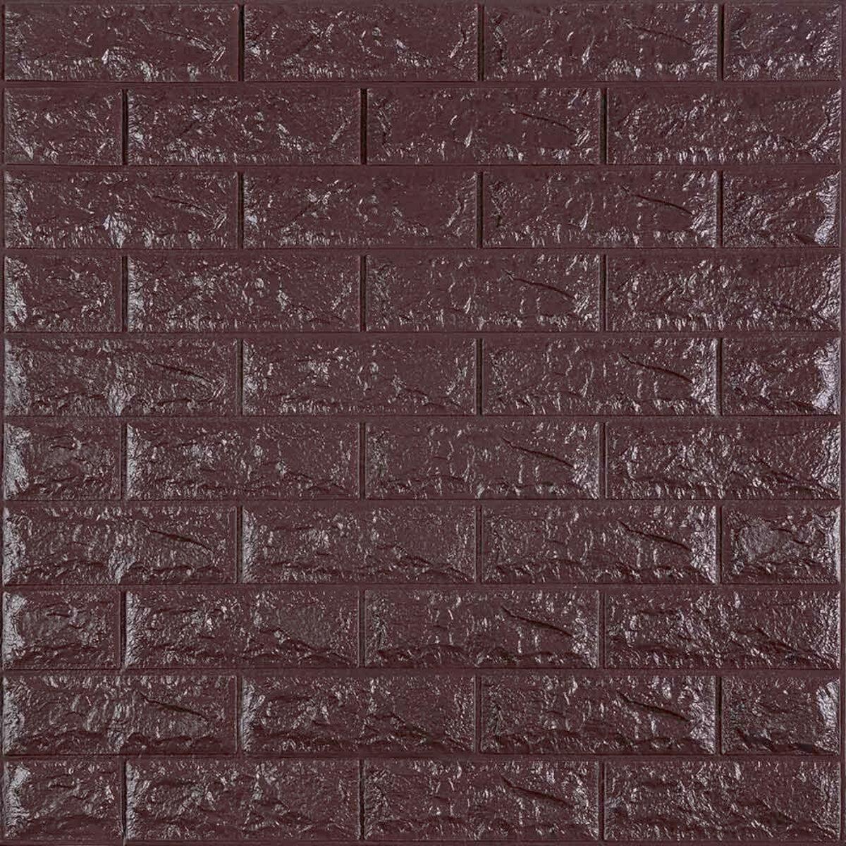 3D-панель кирпич самоклеящийся SW-00000045 018-7 700х770х7 мм Баклажанный