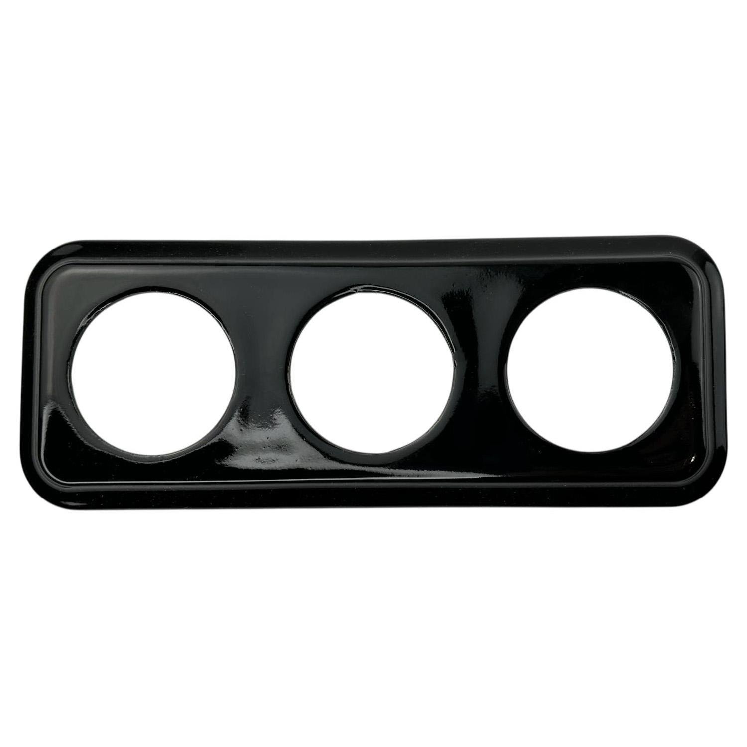 Рамка керамическая квадратная Keruida на 3 поста для скрытого монтажа Черный