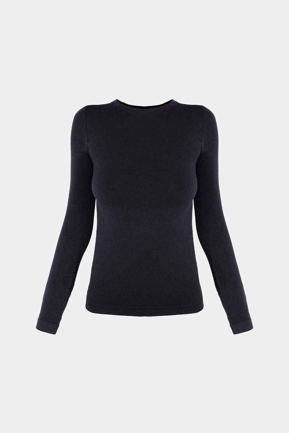 Футболка женская бесшовная Giulia LONGSLEEVE 01 из микрофибры S/M Black/Black(30996719)