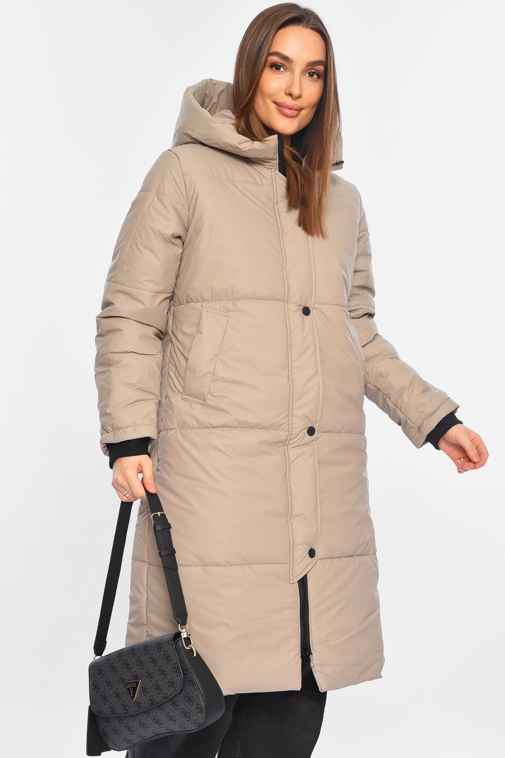 Куртка женская удлиненная демисезонная S Бежевый (196377)