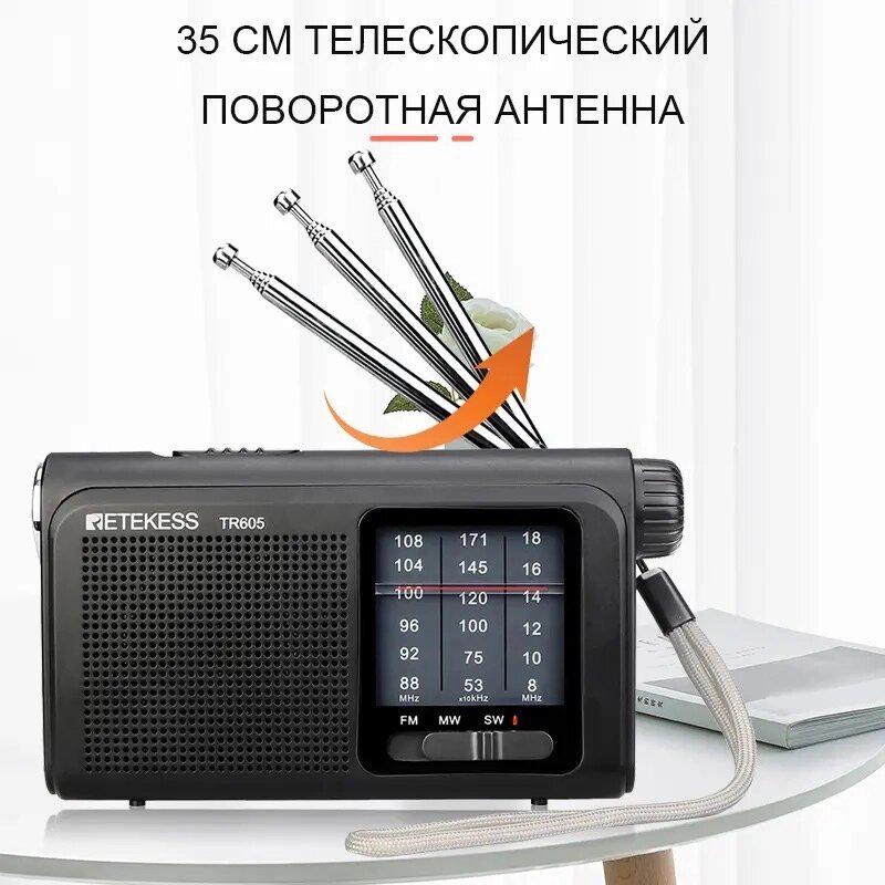 Радиоприемник Retekess TR605 Черный (TR605) - фото 9