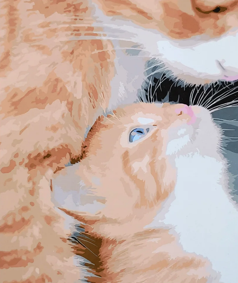 Картина за номерами Strateg Преміум Мамина турбота з лаком та рівнем 40x50 см (SY6684)