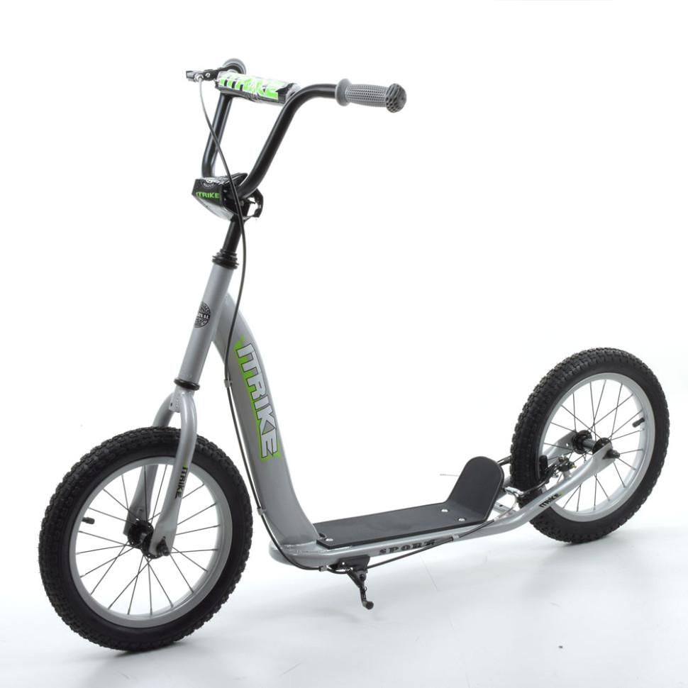 Самокат міський iTrike від 6 років двоколісний з гумовими колесами Сірий (DS-171-S-226)