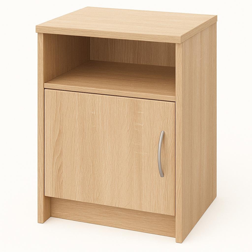Приліжкова тумба №2 ДСП з відкритою полицею і закритим відділенням 600х480х350 мм Дуб сонома світлий Приліжкова тумба №2 ДСП з відкритою полицею і закритим відділенням 600х480х350 мм Дуб сонома світлий