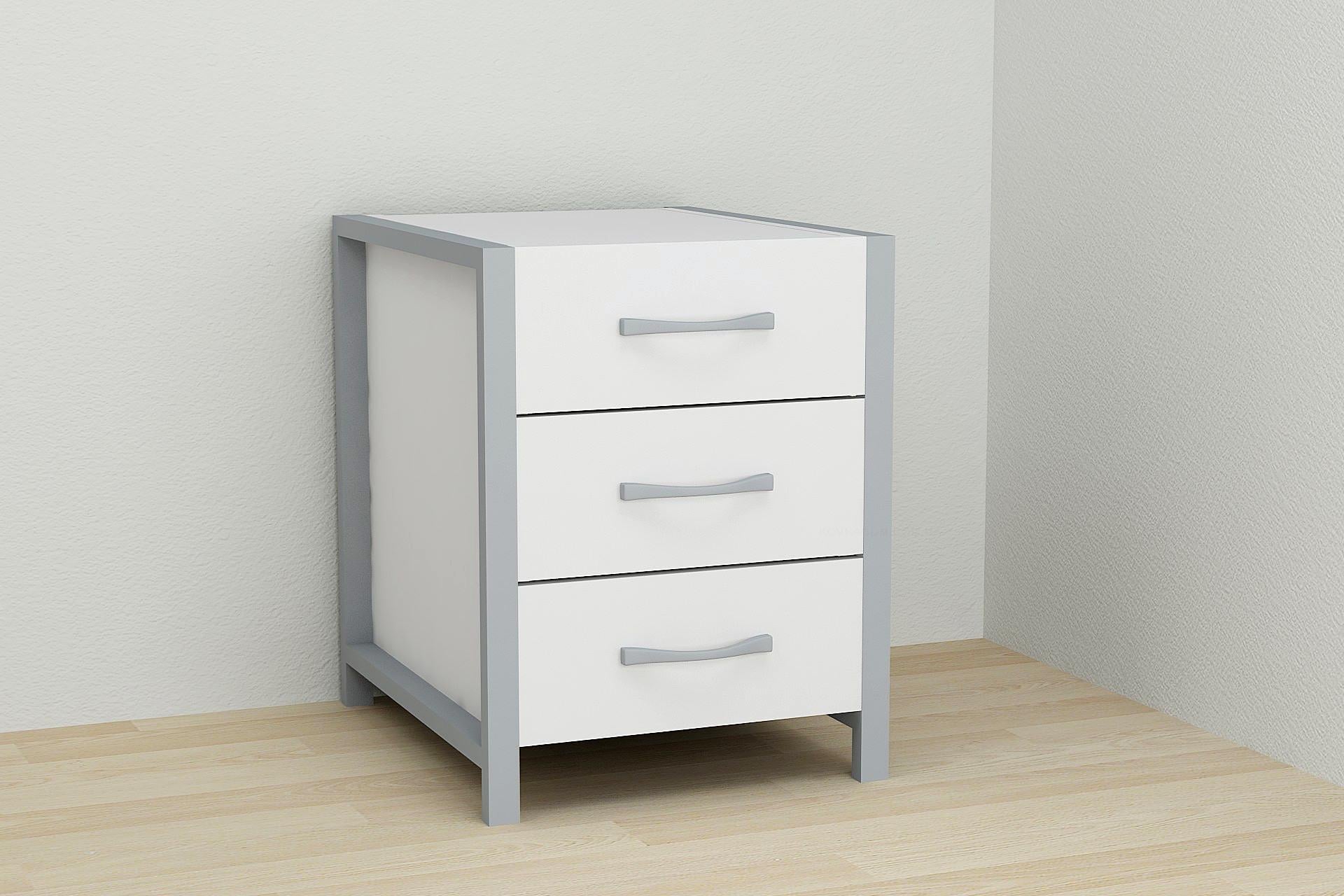 Тумба универсальная Ferrum-decor Вивьен 3 ДСП 16 мм 50x41x40 см Серый/Белый (FRD-104196)