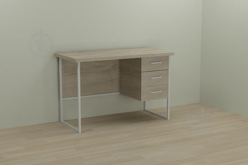 Компьютерный стол Ferrum-decor Гарри 75x140x60 белый ДСП Дуб Сонома 32мм