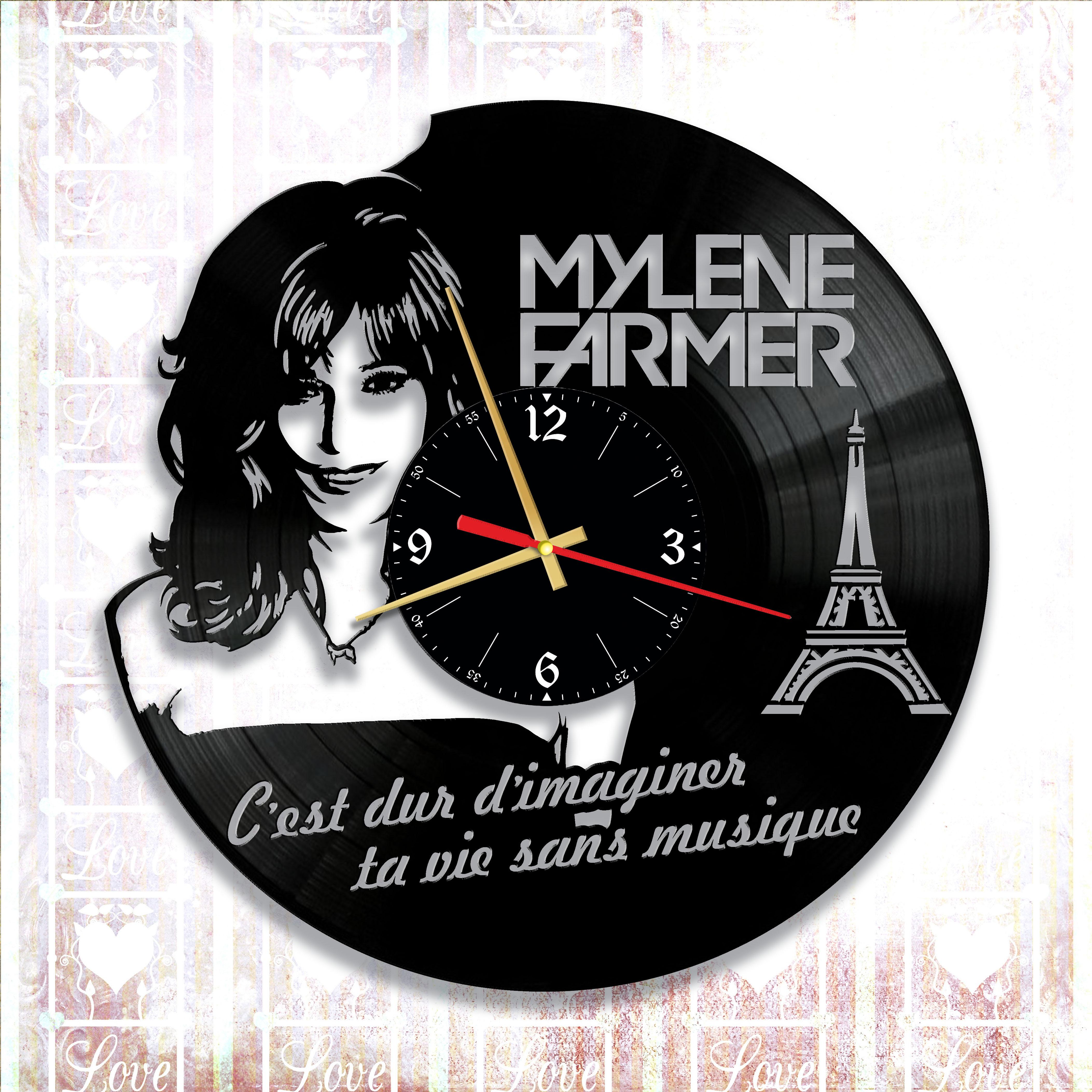 Часы настенные Mylene Farmer 3294 из виниловой пластинки