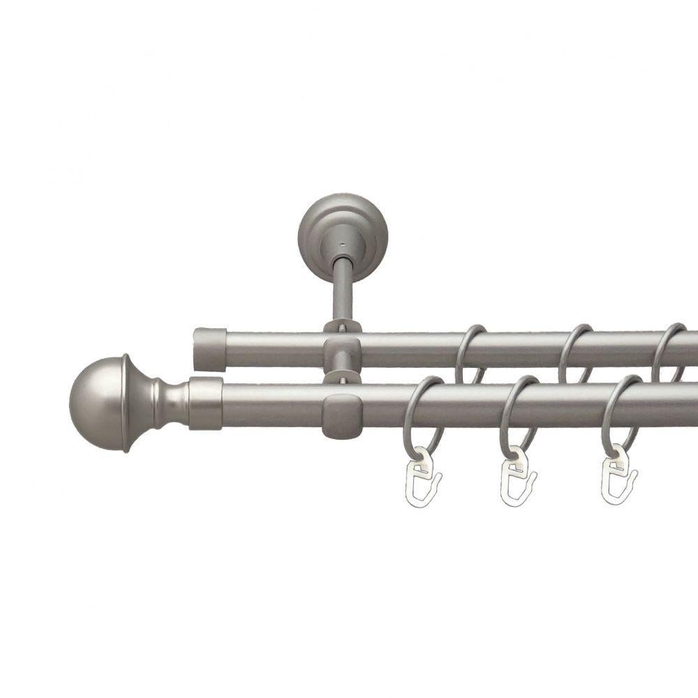 Карниз Orvit Бостон двухрядный гладкий 19/16 мм 300 см Сатин (00-00013691)