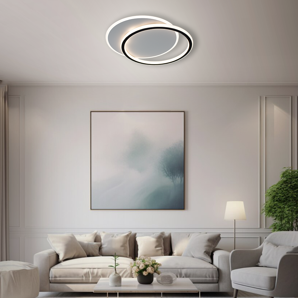 Люстра ESLLSE STANDART 2R с пультом 65 Вт 485x410x50 мм Черно-белый (10605) - фото 4 Люстра ESLLSE STANDART 2R с пультом 65 Вт 485x410x50 мм Черно-белый (10605) - фото 4