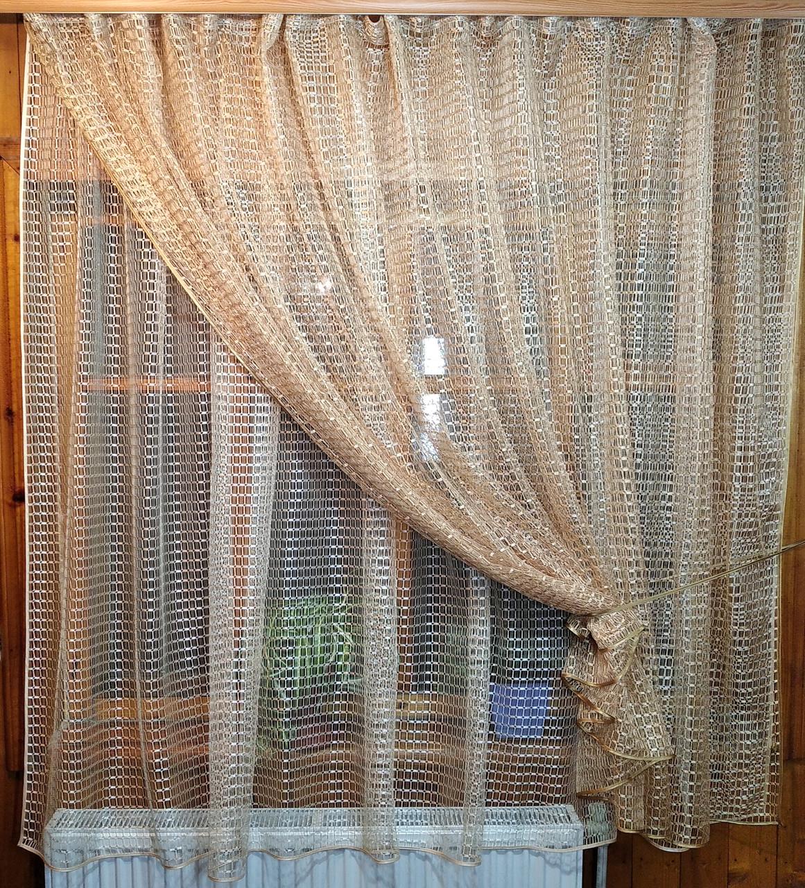 Тюль Дина Мокко/Молочный (963732206) - фото 7