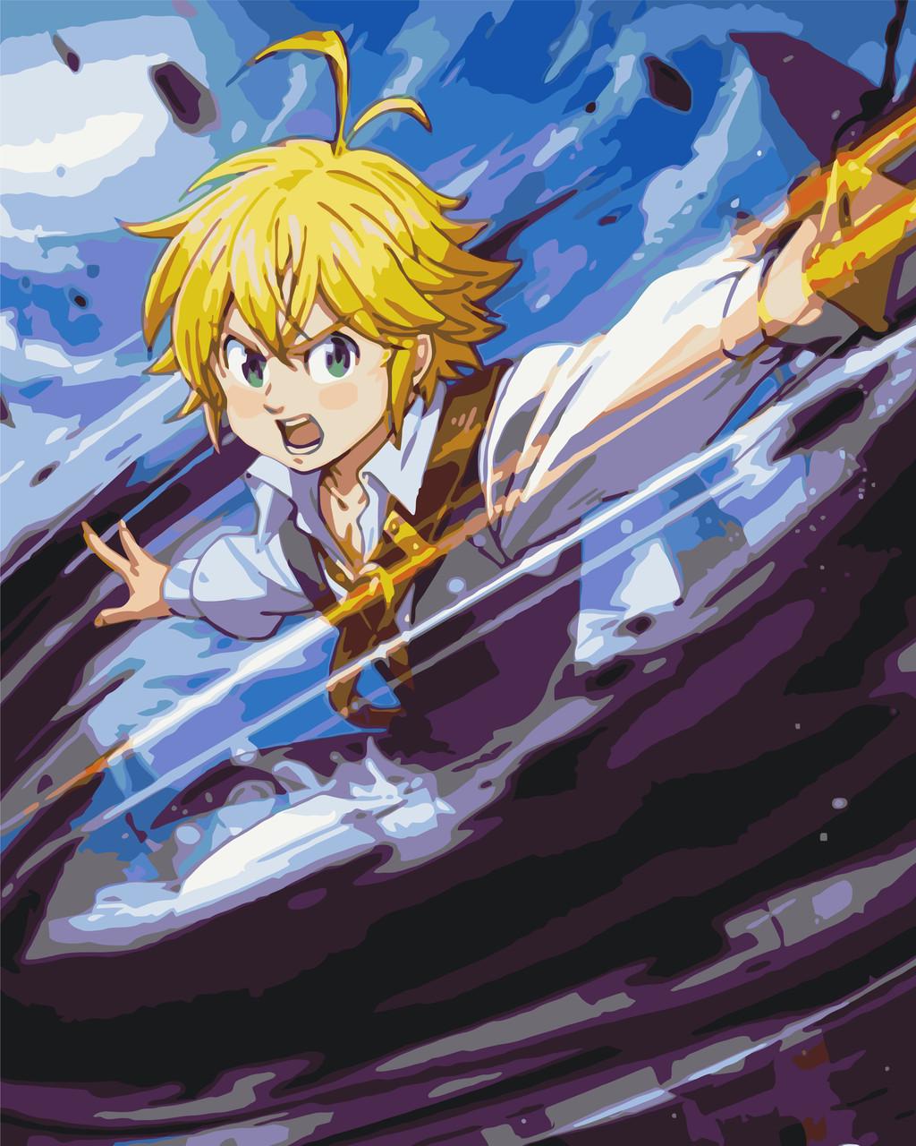 Картина по номерам Оргиами Аниме Семь смертных поступков Мелиодас 40х50 см