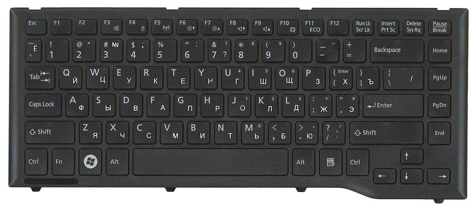 ᐉ Клавиатура для ноутбука Fujitsu LifeBook LH532 Black Frame Black