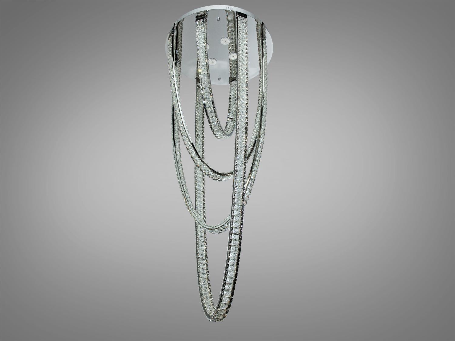 Люстра LED Хрустальный каскад 150 Вт Хром (405-600x1500HR)