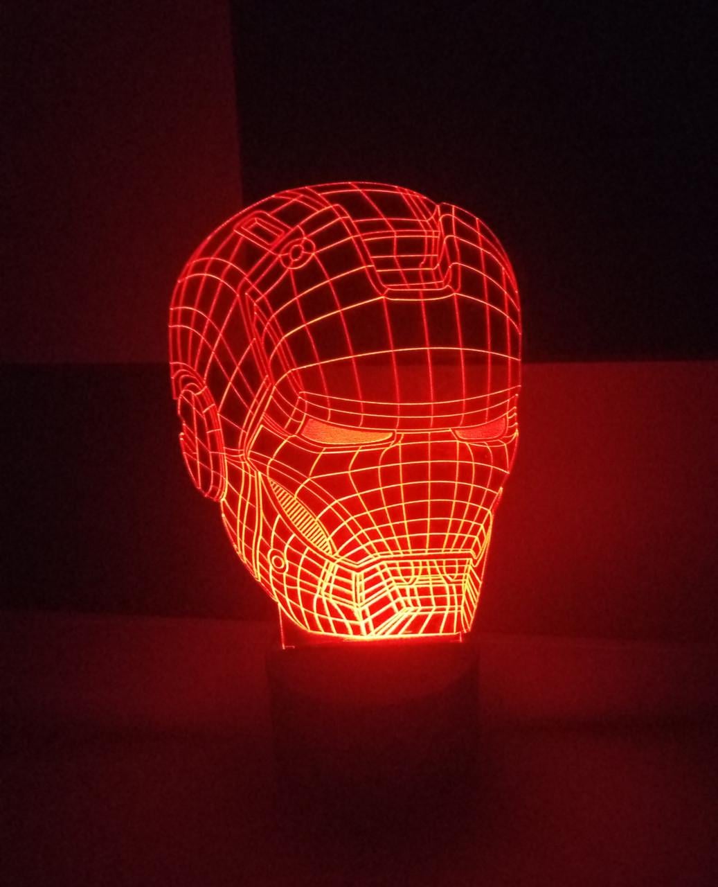 3D-ночник Шлем железного человека несколько подсветок/на батарейке (1063801130) 3D-ночник Шлем железного человека несколько подсветок/на батарейке (1063801130)