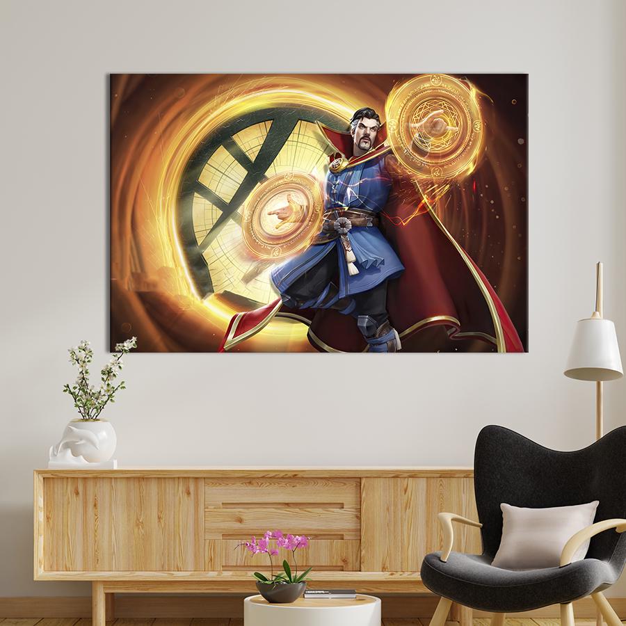 Настенный декор картина на холсте для интерьера Доктор Стрэндж 80x54 см (705-1)