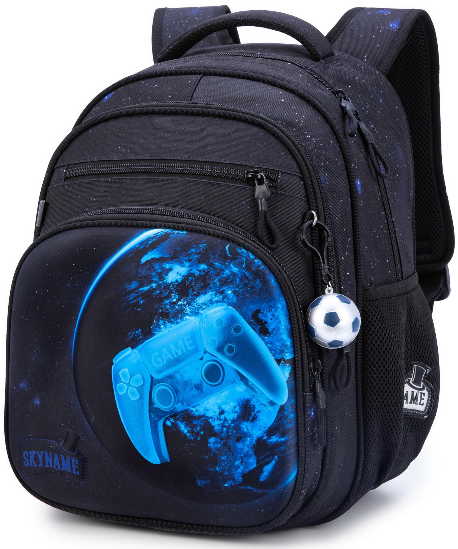 Рюкзак ортопедический SkyNamе Game для младших классов 37х30х18 см Черный (R3-268)