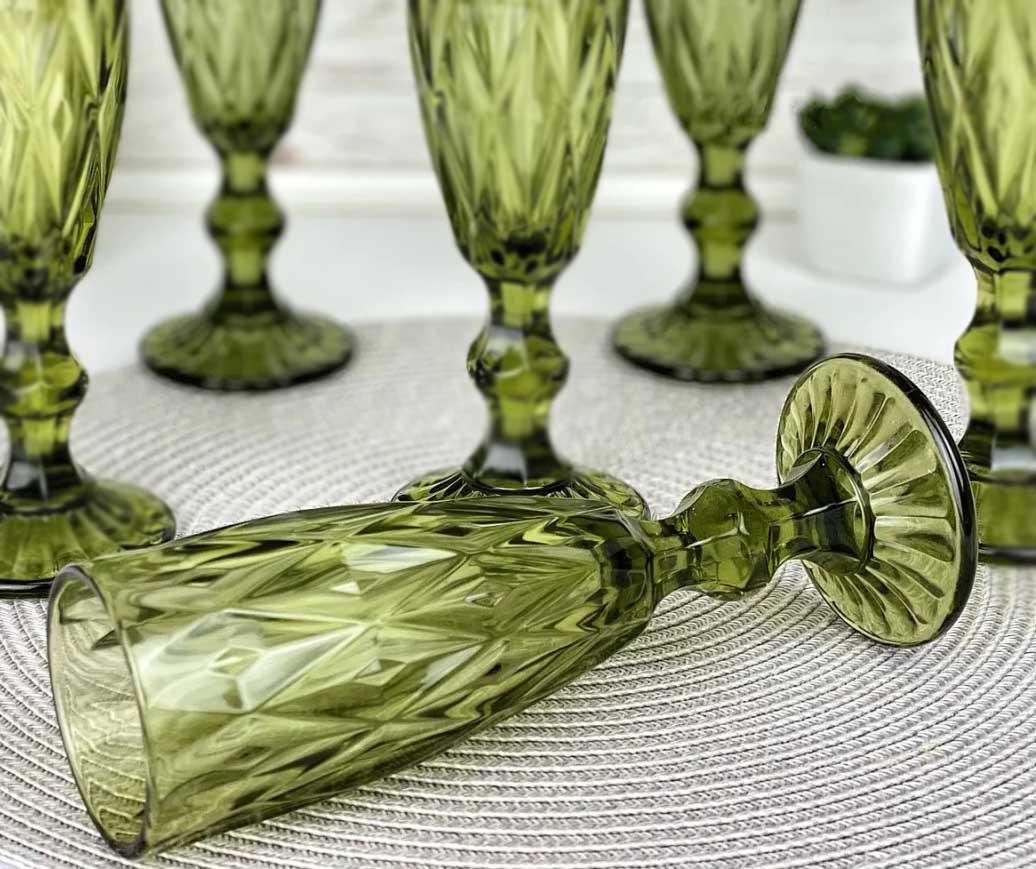 Бокал Смарагд для шампанського із кольорового скла 150 мл Зелений (21-0719DL-G) - фото 7 Бокал Смарагд для шампанського із кольорового скла 150 мл Зелений (21-0719DL-G) - фото 7