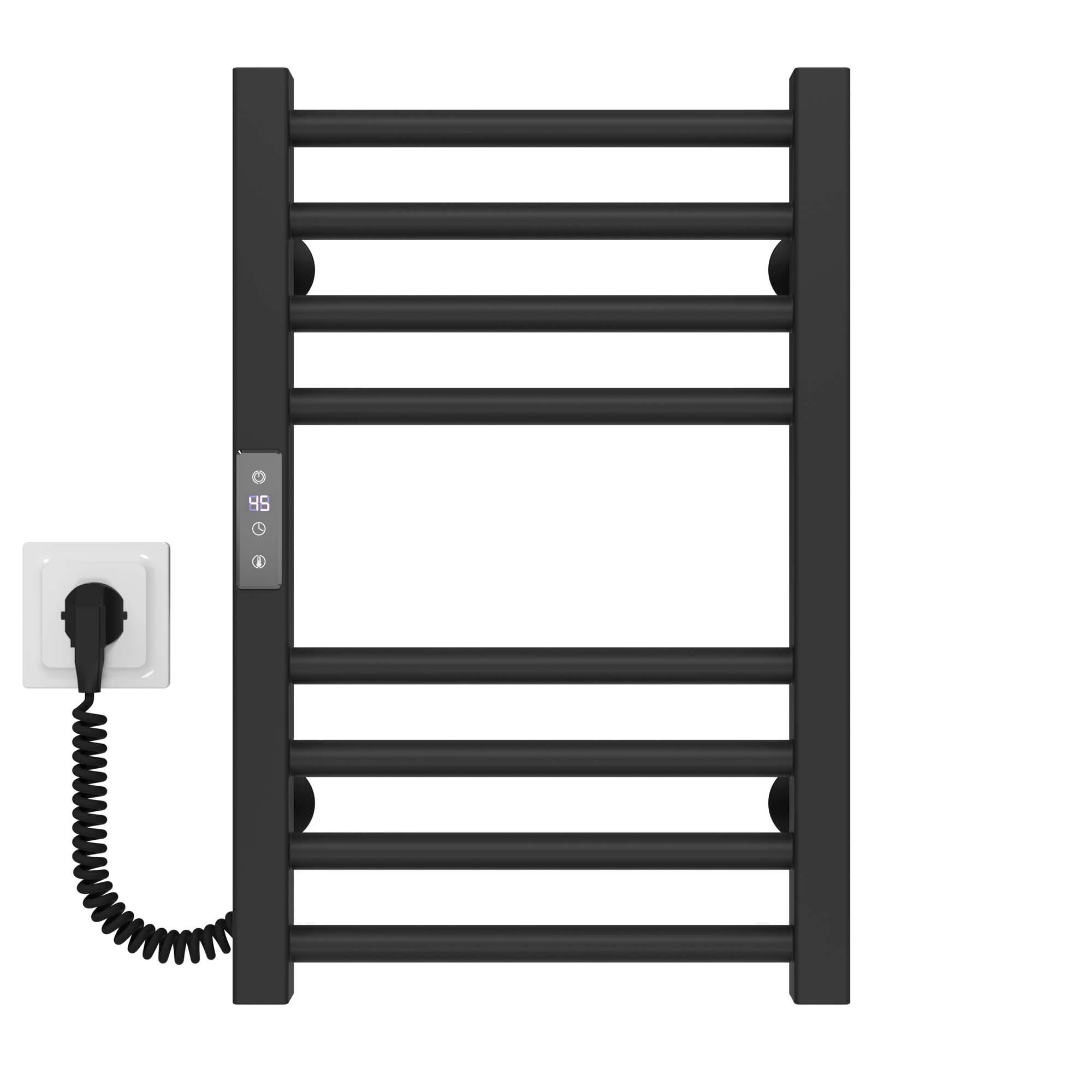 Полотенцесушитель электрический Deffi Lima П8 JD04 нержавеющая сталь 300х500 мм Черный (A.LI.50.30.8.EBL2)