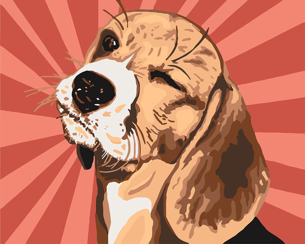 Картина за номерами Ідейка "Бігль поп-арт" 40х50 см (KH4154)