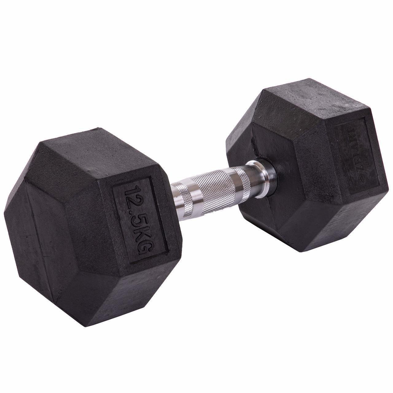 Гантель цільна Zelart TA-5159-12_5 шестигранна гексагональна гумова 12,5 кг (2532859862) - фото 1 Гантель цільна Zelart TA-5159-12_5 шестигранна гексагональна гумова 12,5 кг (2532859862) - фото 1
