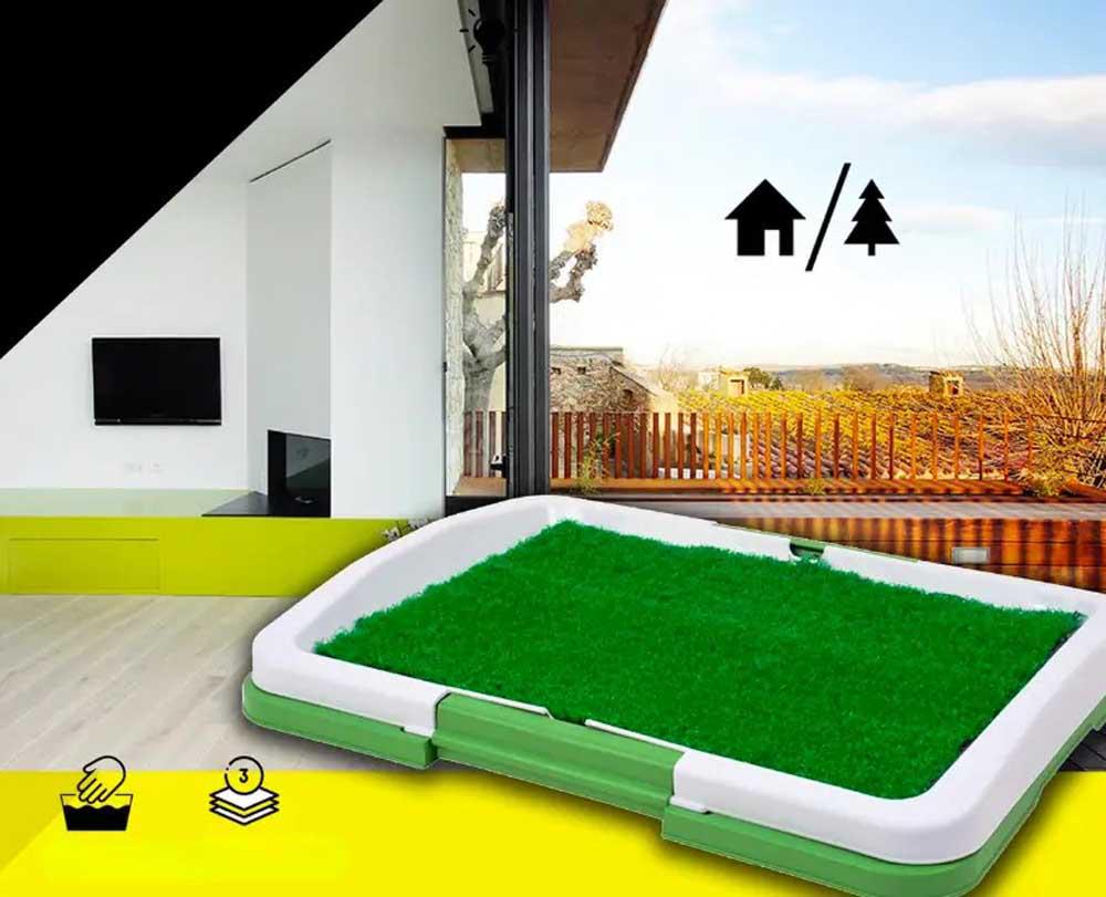 Лоток-туалет для собак з бортиками і штучною травою 47х34 см - фото 9