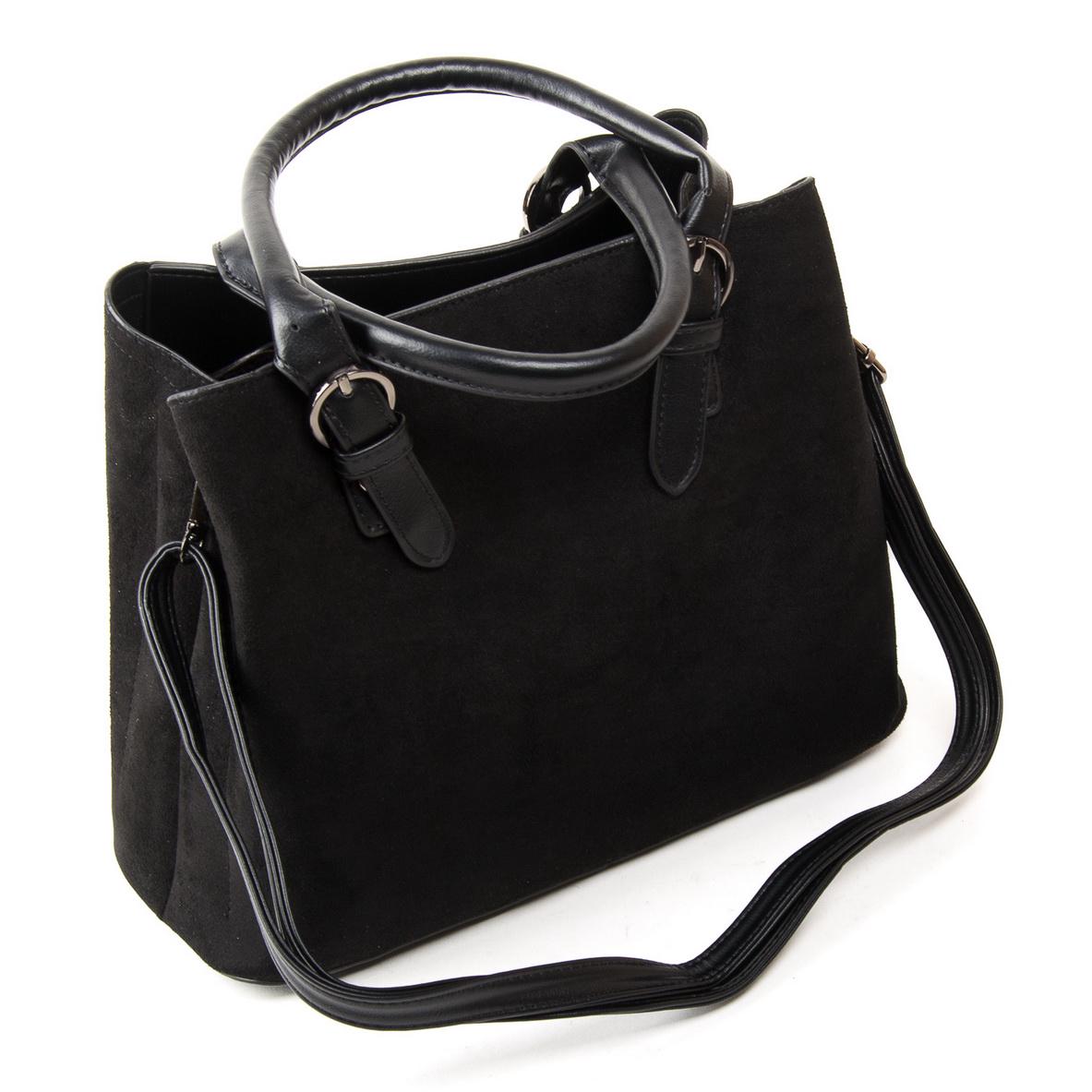 Женская сумка из замша Fashion 3857 Черный - фото 2 Женская сумка из замша Fashion 3857 Черный - фото 2