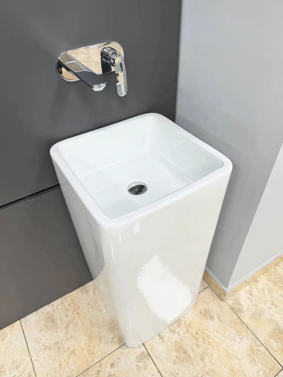 Умивальник підлоговий VBI Lukka квадратний 400x400 мм Білий (RM-VBI-019002) - фото 2 Умивальник підлоговий VBI Lukka квадратний 400x400 мм Білий (RM-VBI-019002) - фото 2