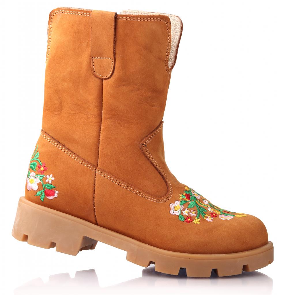 Черевики осінні Topitop для дівчаток 1843 нубук р. 25 Коричнево-жовтий