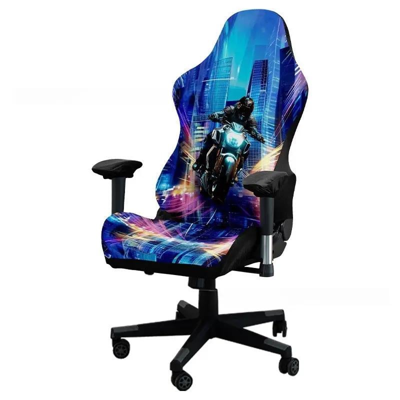 Чехол для геймерского кресла Неоновый байкер (ЧДК-33-40)