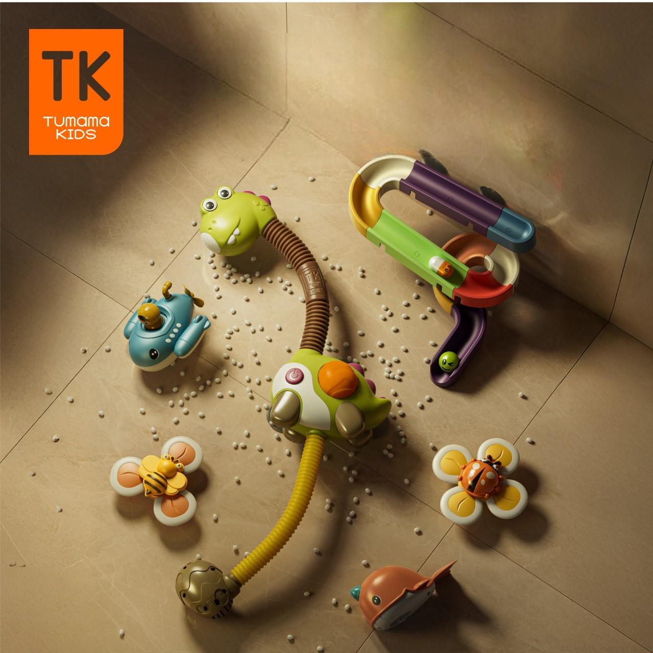 Набір ігровий для ванни Tumama веселий динозавр з водяним душем Різнокольоровий - фото 3