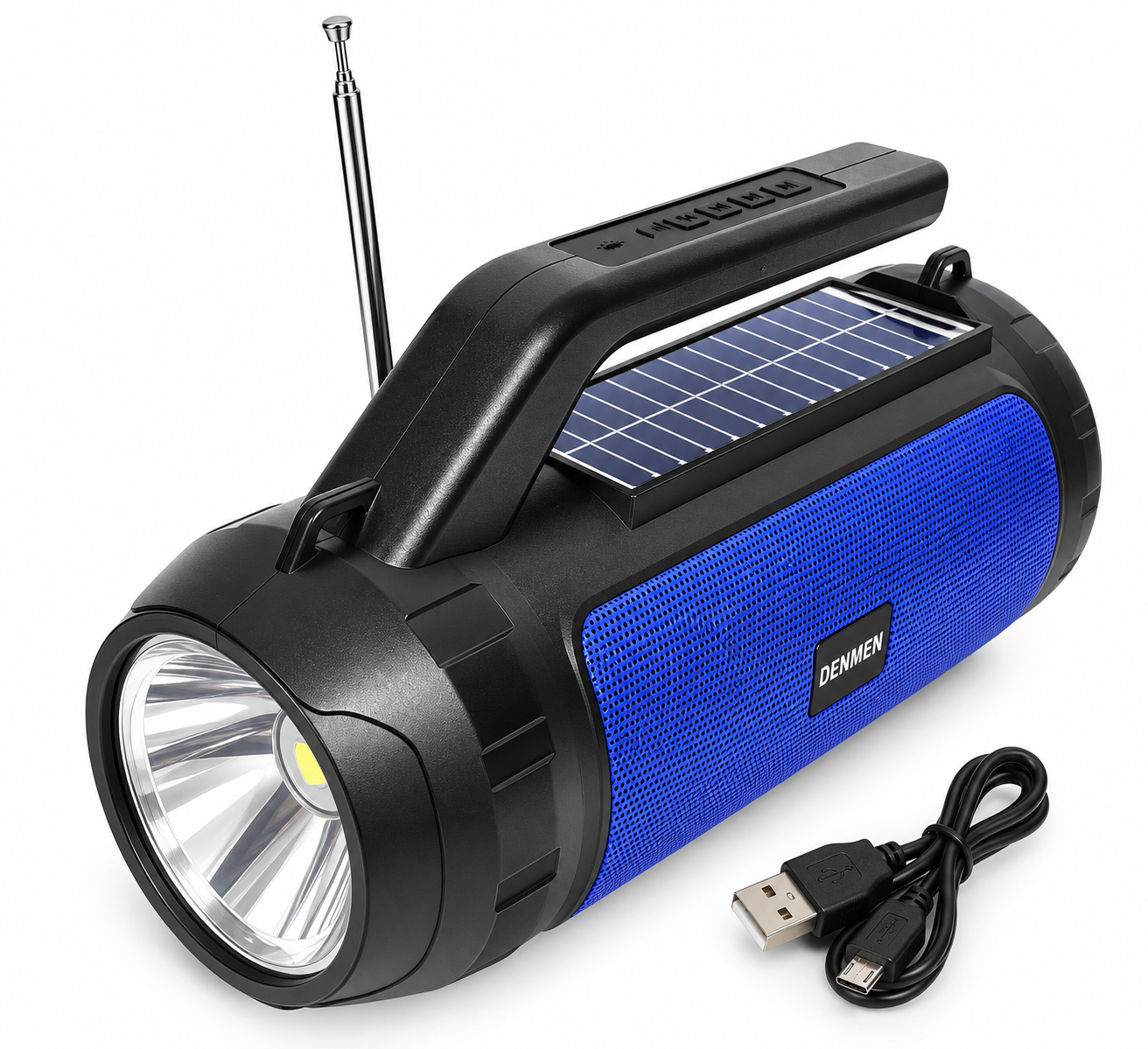 ПортативнаяАкустическая система Haf HF-U39 с Bluetooth/FM/USB/MicroSD/фонариком и Solar-функцией Blue (10301508)