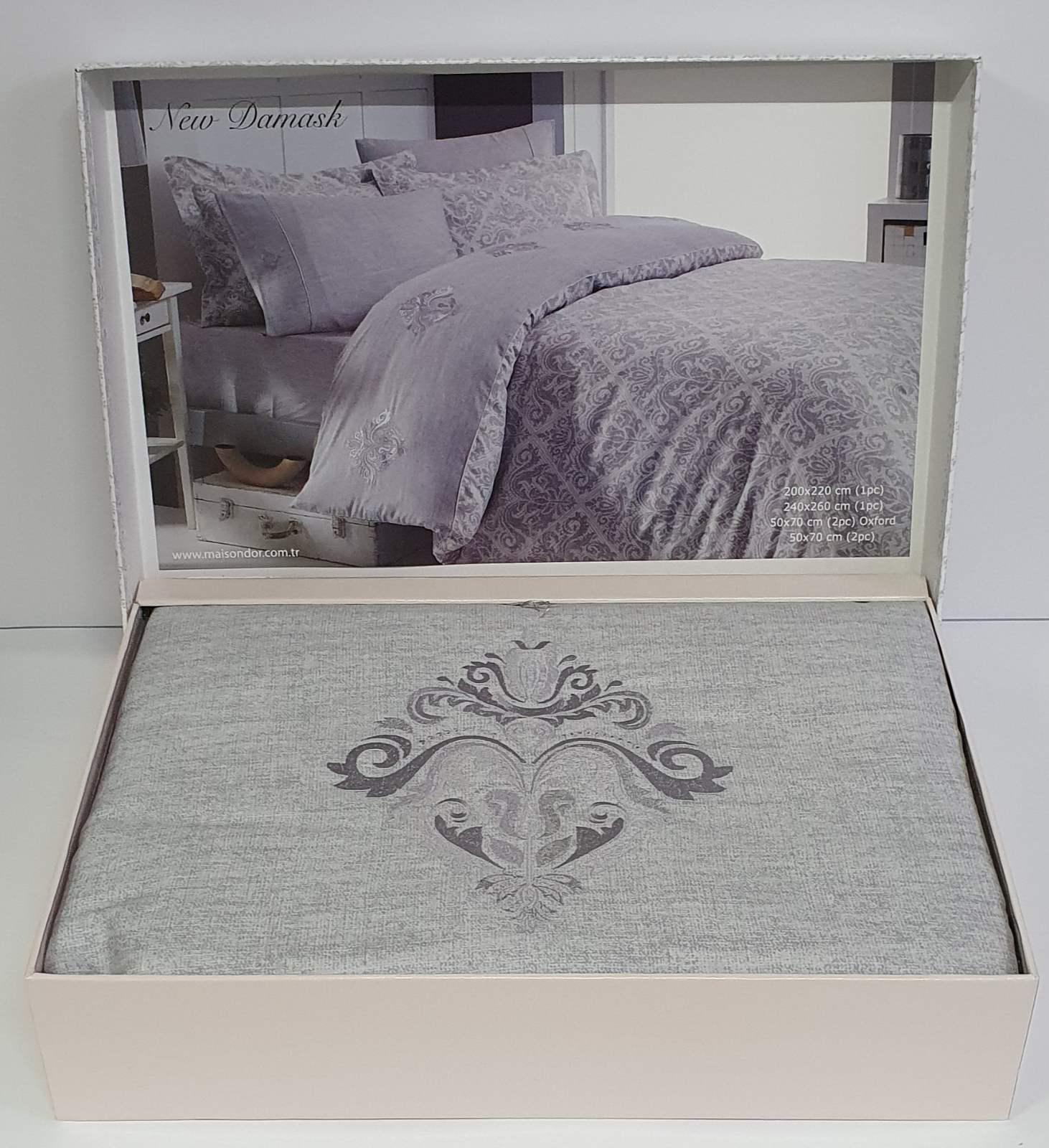 Комплект постельного белья Maison D'or 200х220 New Damask Grey (CN6150)
