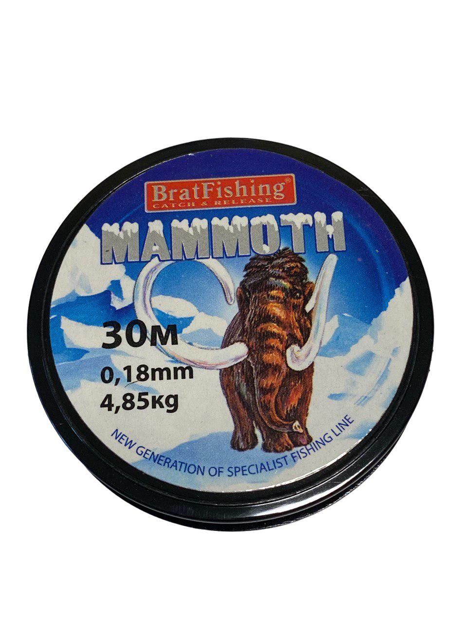 Волосінь Bratfishing Mammoth 0,18 мм Прозорий (64)