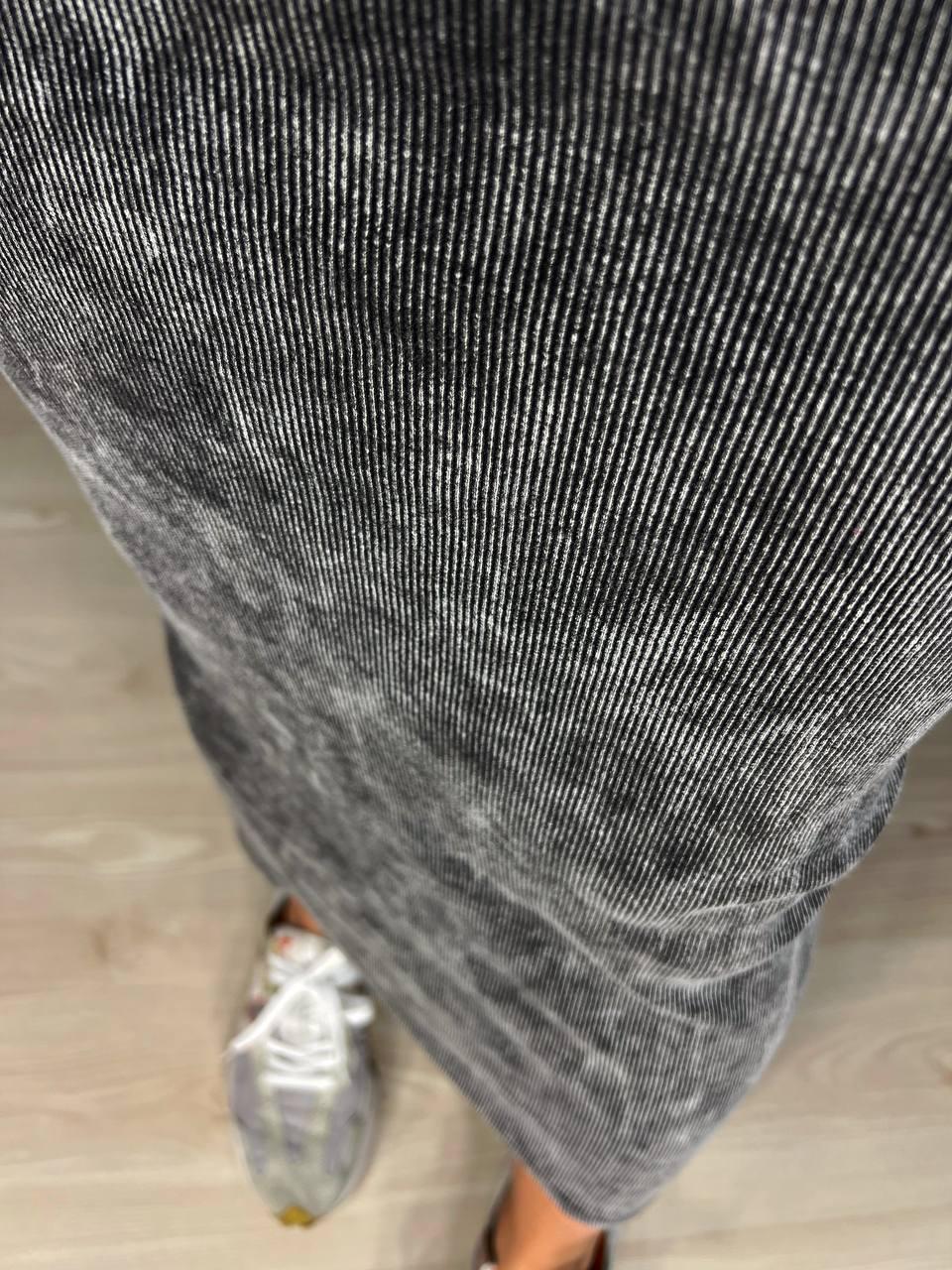 Платье женское MMC 240030 длинное в рубчик OS Черный (26938687) - фото 3