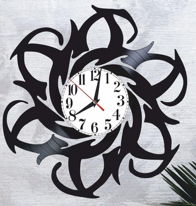 Часы настенные Лофт-винтаж 2172 из виниловой пластинки