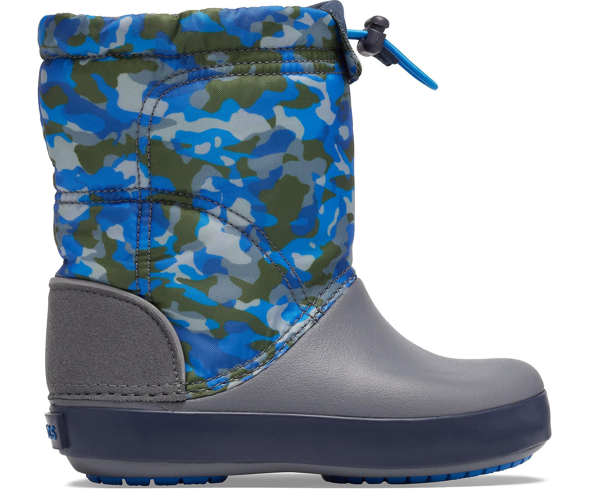 Чоботи дитячі Crocs Kids Crocband LodgePoint Graphic Winter Boot р. J2/33,5 21,5 см Army Green/Charcoal (12156931)
