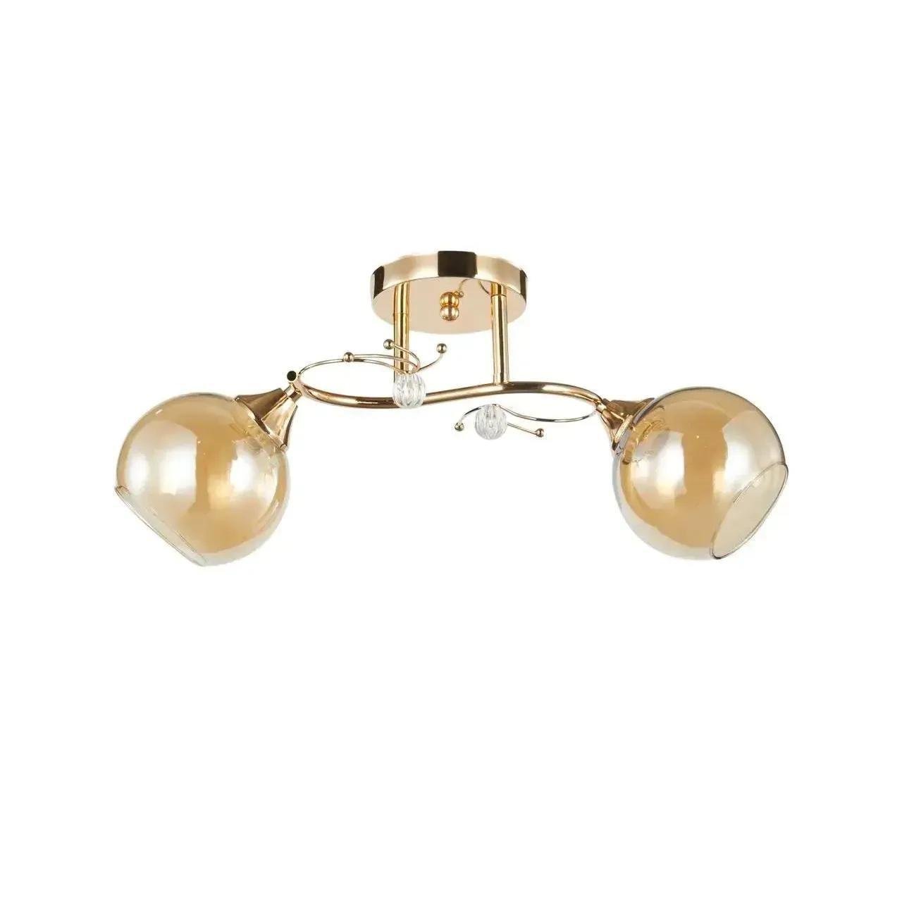 Люстра потолочная Valeso Interees на два плафона-шары Е27 IP20 Золотой (V-6228-2 FG)