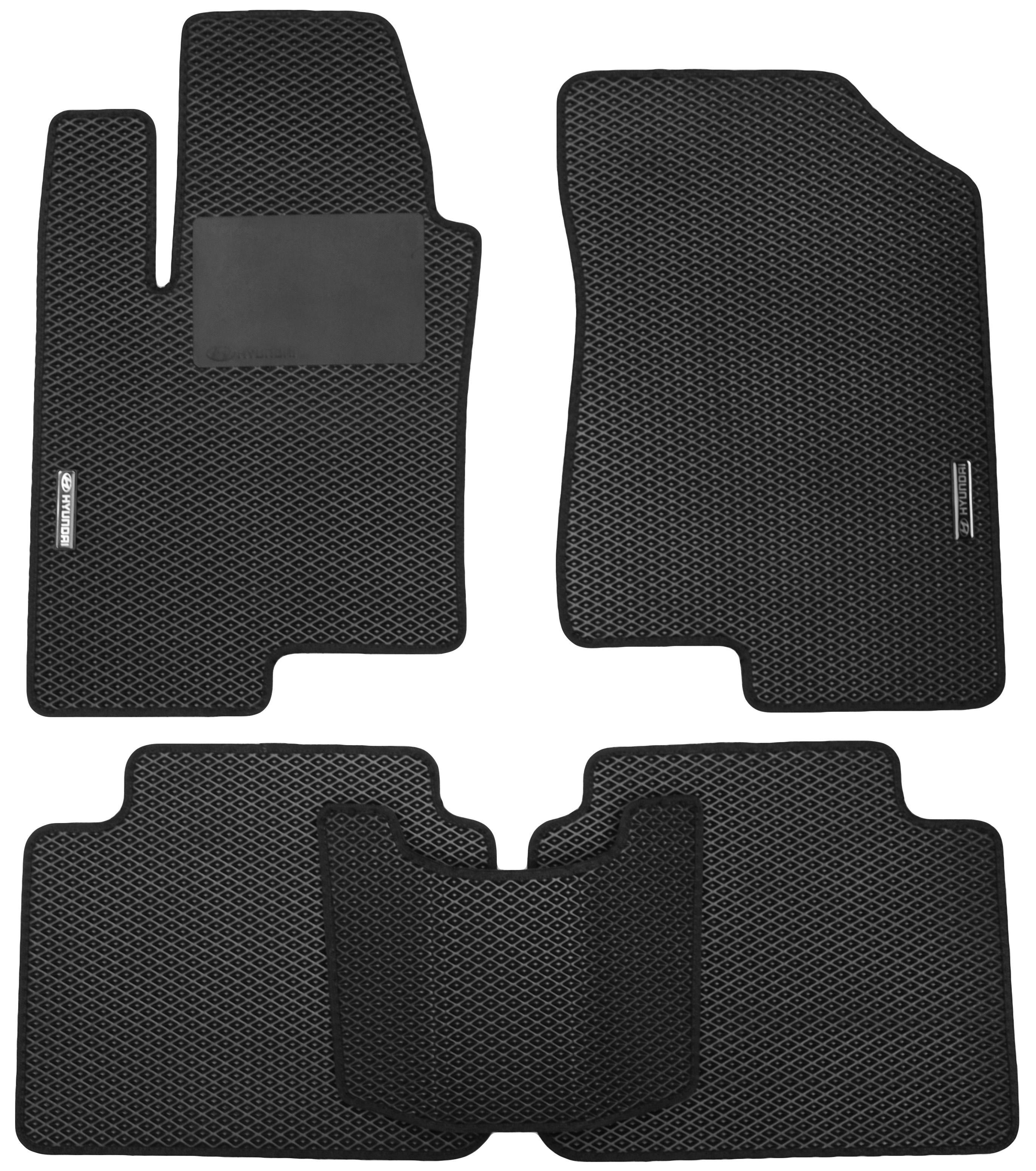 Коврики в салон Kinetic для Hyundai Sonata '05-10 EVA  с подпятником 2 шильдика Черный