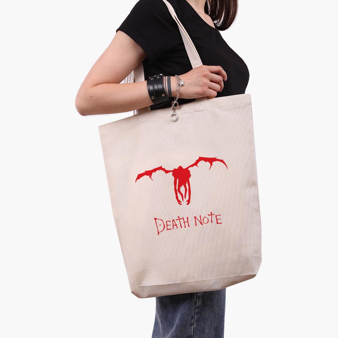 Эко сумка шоппер Death Note 41х39х8 см Бежевый (9227-2654-WTD) Эко сумка шоппер Death Note 41х39х8 см Бежевый (9227-2654-WTD)