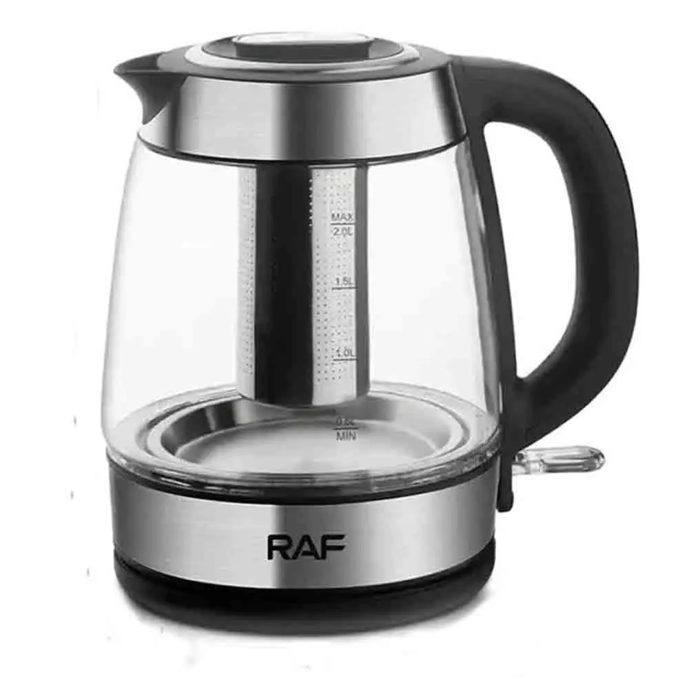 Електрочайник скляний на 2 л з металевим фільтром (RAF 7922) Електрочайник скляний на 2 л з металевим фільтром (RAF 7922)