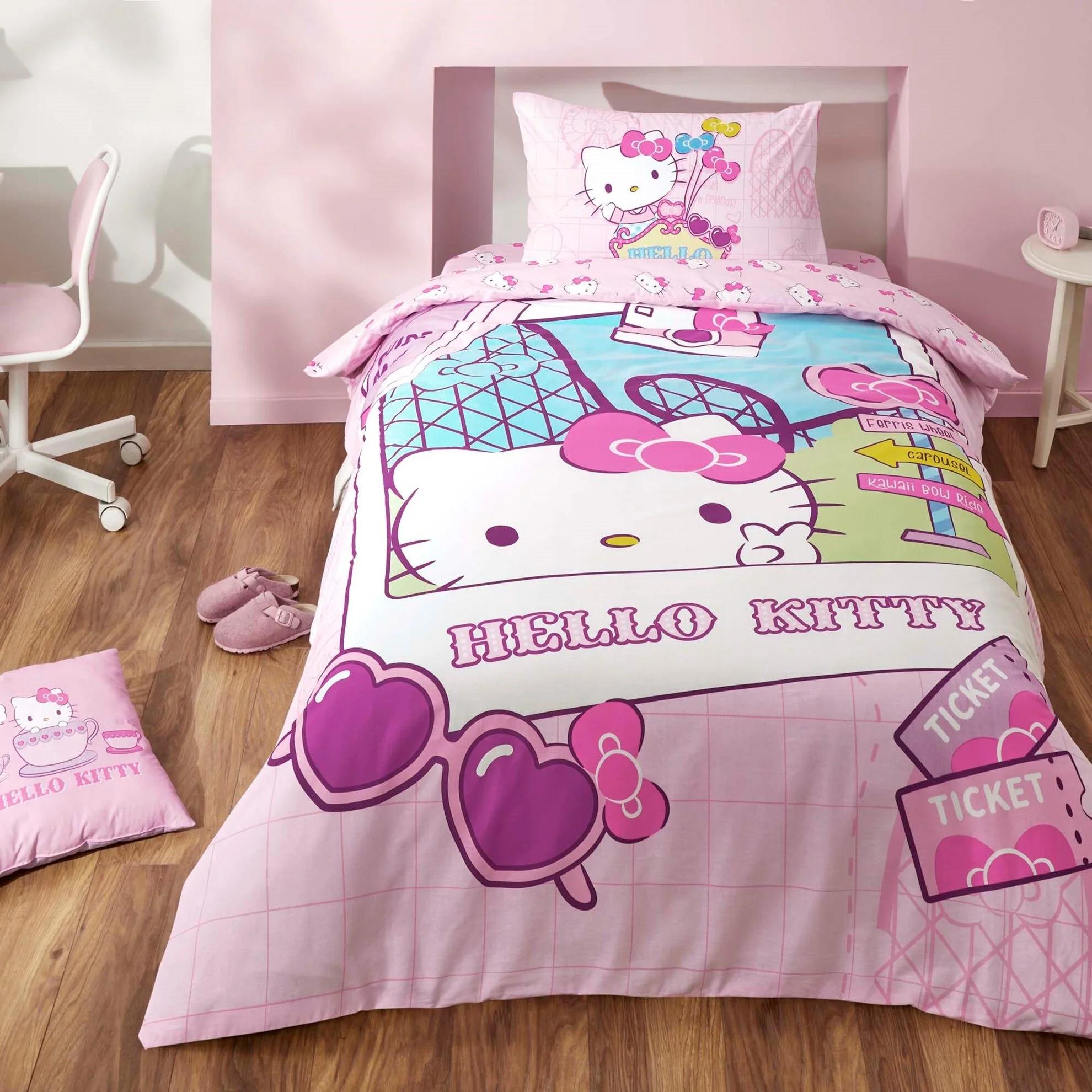 Комплект постельного белья TAC Disney 160x220 см Hello Kitty Travel (23359240)