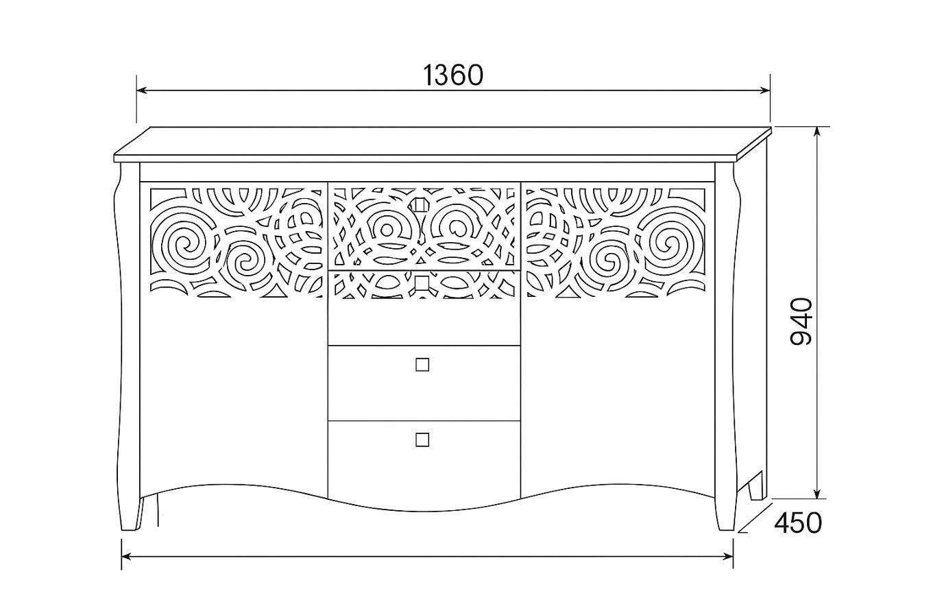 Комод для одежды Мастер Форм Гефест 1360х450х940 мм Венге магия/Дуб сонома (90746) - фото 2 Комод для одежды Мастер Форм Гефест 1360х450х940 мм Венге магия/Дуб сонома (90746) - фото 2