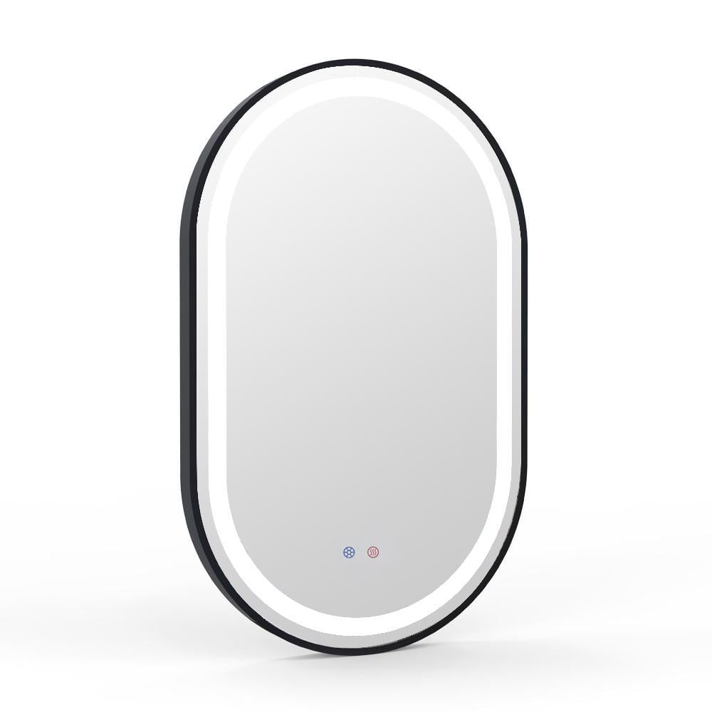 Зеркало косметическое VOLLE 16-42-500B овальное в алюминиевой раме с подсветкой/диммером/подогревом зеркала 50х80 см Черный (6898303)